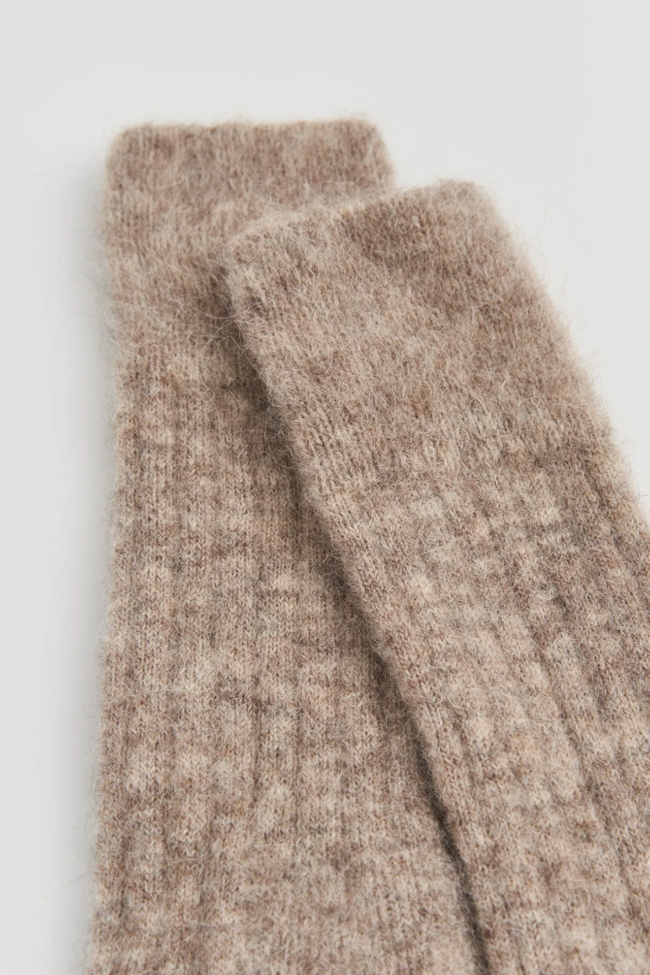 Hare Grey Ultra Soft Alpaca Ribbed Bed Socks - Image 3