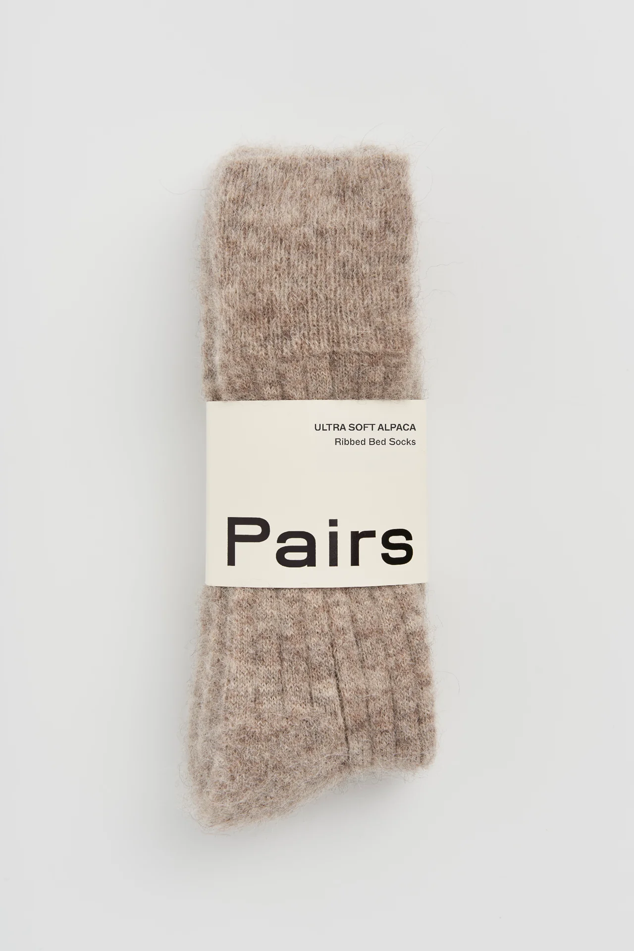 Hare Grey Ultra Soft Alpaca Ribbed Bed Socks - Image 4