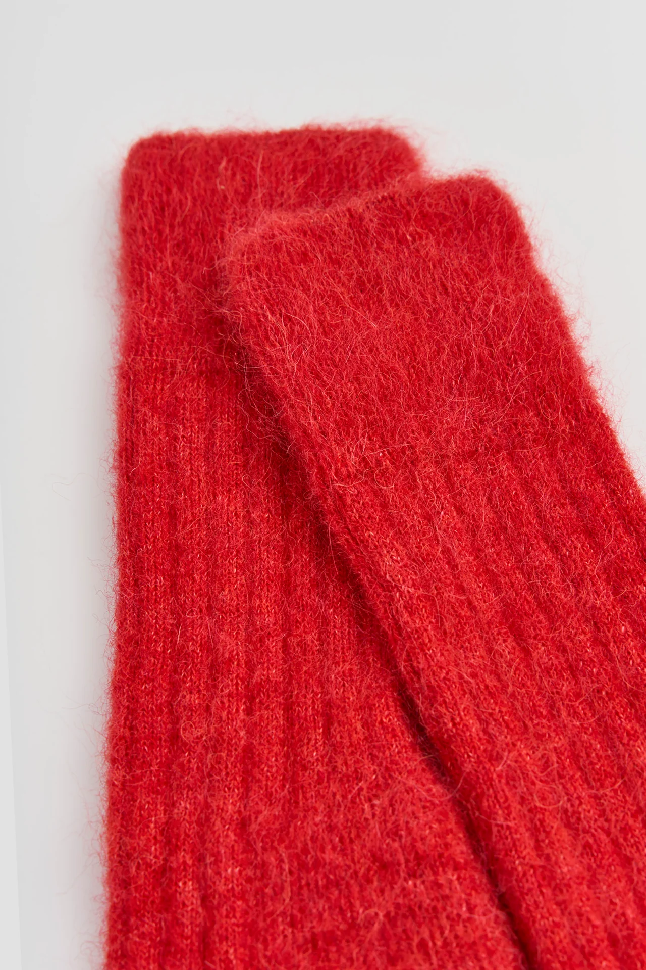 Postbox Red Ultra Soft Alpaca Ribbed Bed Socks - Image 3