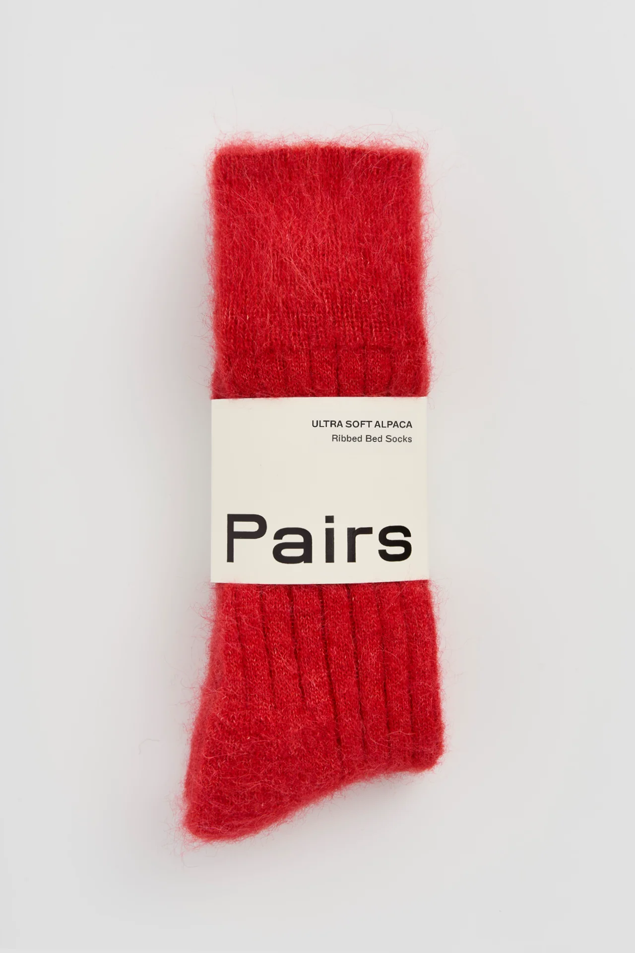 Postbox Red Ultra Soft Alpaca Ribbed Bed Socks - Image 4